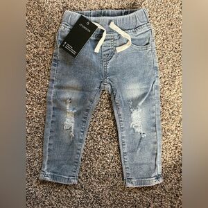 Little Bipsy Baby Boy Light Blue Distressed Jeans Size 6-12 Months NWT